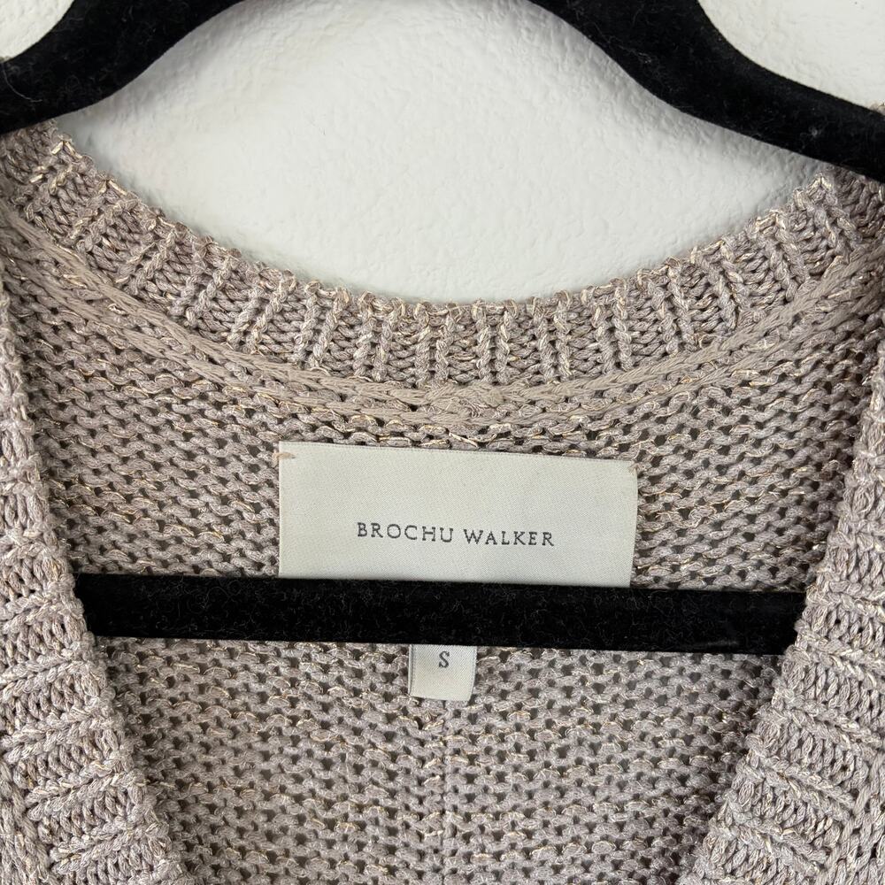 Brochu Walker The Gaia Short Sleeve Sweater Moonstone Taupe (S) - Picture 3 of 10